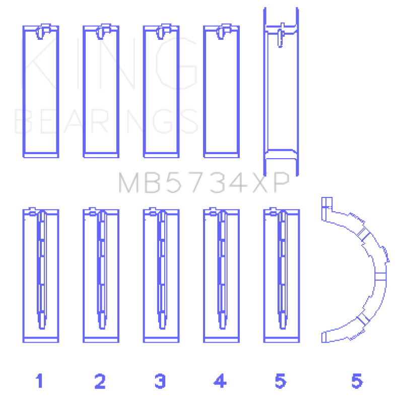 King Ford Mustang Prod 302 Coyote (Size STD) Performance Main Bearing Set - awdtuningtx