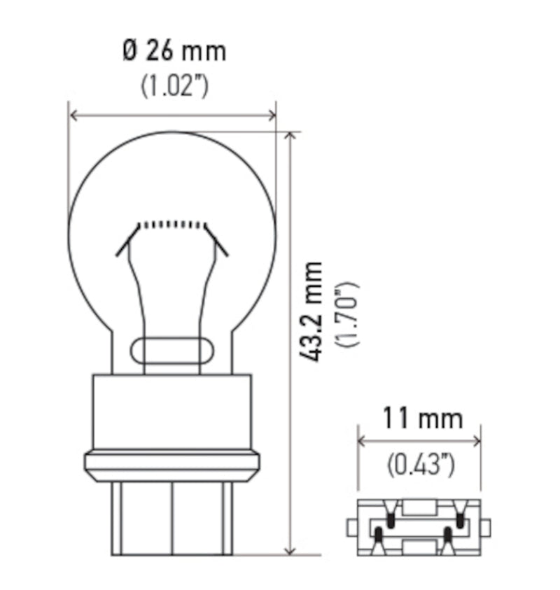 Hella Bulb 3157 12V 27/7W W2.5x16q S8 - awdtuningtx