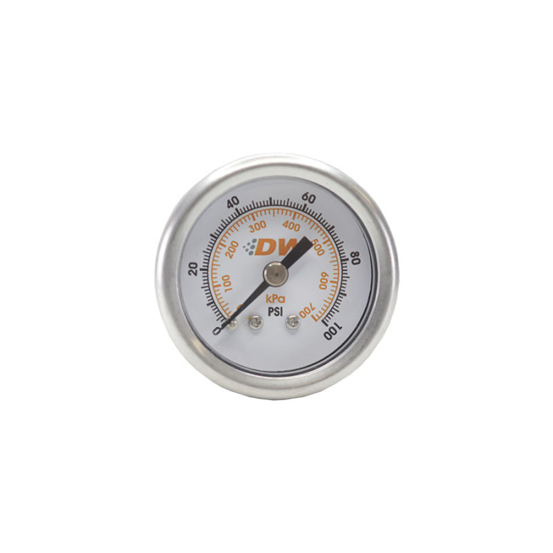 DeatschWerks 0-100 PSI 1/8in NPT Mechanical Fuel Pressure Gauge 1.5in Diameter Black Housing - awdtuningtx