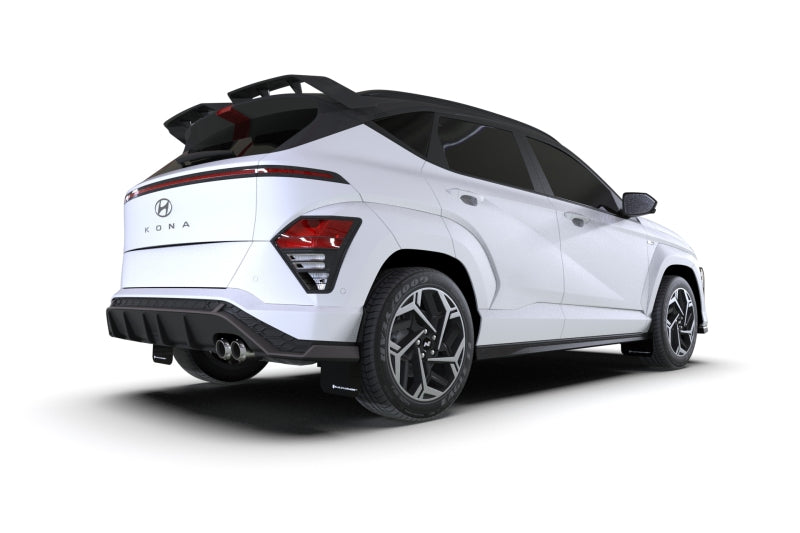 Rally Armor 2024 Hyundai Kona N Line Black UR Mud Flap - White Logo - awdtuningtx