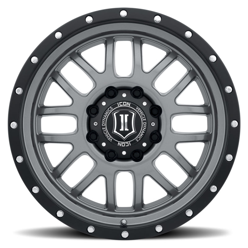 ICON Alpha 20x9 8x170 0mm Offset 5in BS 125.2mm Bore Gun Metal Wheel - awdtuningtx