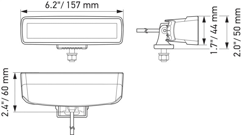 Hella Universal Black Magic 6 L.E.D. Mini Light Bar - Spot Beam - awdtuningtx