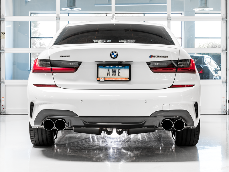 AWE Tuning 2019+ BMW M340i (G20) Non-Resonated Touring Edition Exhaust - Quad Chrome Silver Tips - awdtuningtx