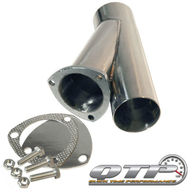 QTP 3in Weld-On QTEC Exhaust Cutout Y-Pipe - awdtuningtx