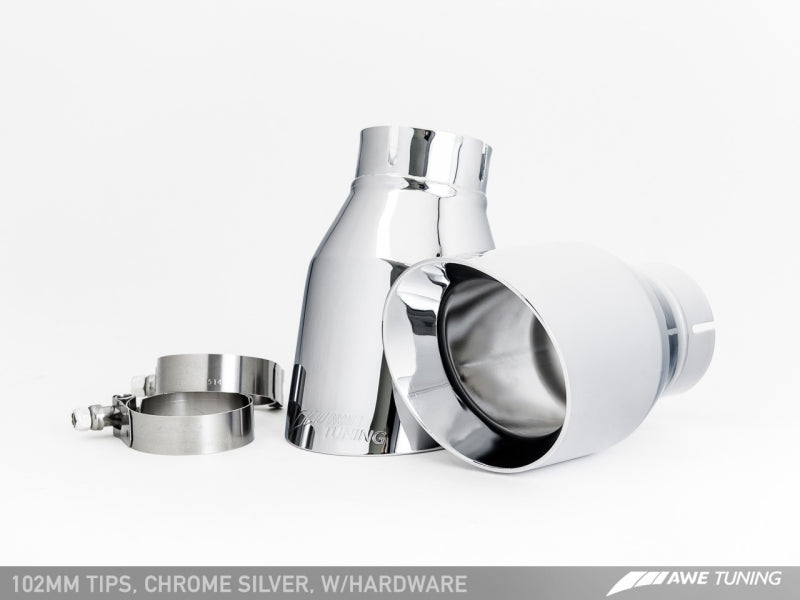AWE Tuning Audi C7 A6 3.0T Touring Edition Exhaust - Dual Outlet Chrome Silver Tips - awdtuningtx