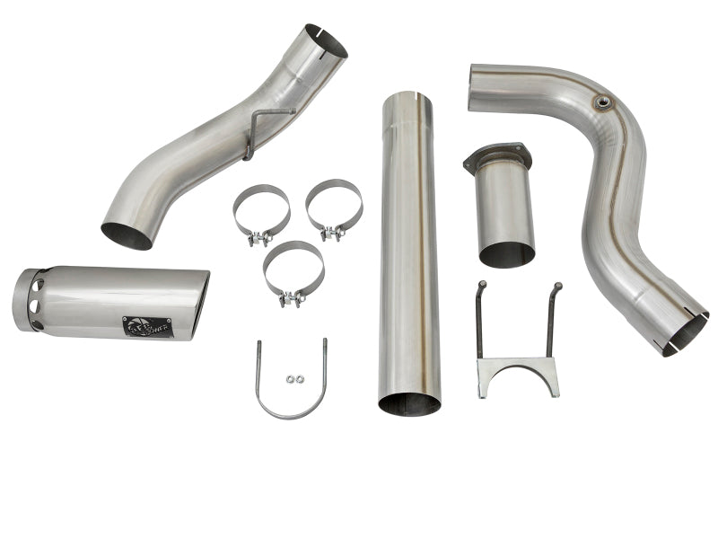aFe ATLAS 5in DPF-Back Alum Steel Exhaust System w/Polished Tip 2017 Ford Diesel Trucks V8-6.7L (td) - awdtuningtx