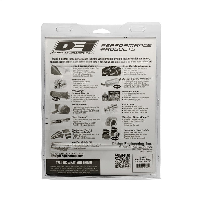 DEI Cool-Cover GOLD 3in to 4in OD Air Tube x 28in L - Air Tube Cover Kit - awdtuningtx