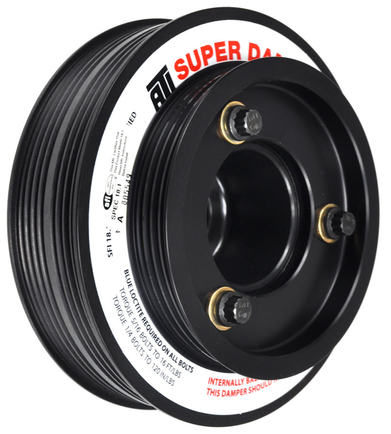 ATI Damper - 5.67in - Alum - (3) 4 Grv - Honda B - OEM Style - Bolt On Ps - 1Pc - awdtuningtx
