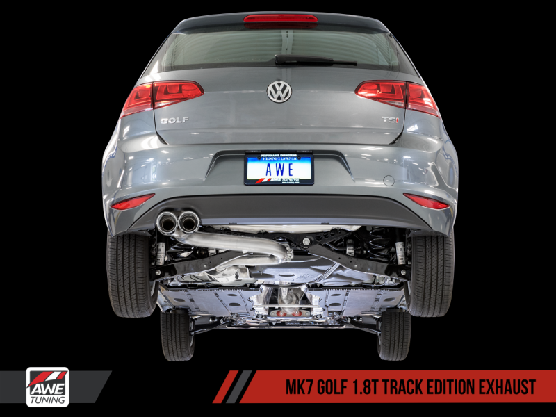 AWE Tuning VW MK7 Golf 1.8T Track Edition Exhaust w/Diamond Black Tips (90mm) - awdtuningtx
