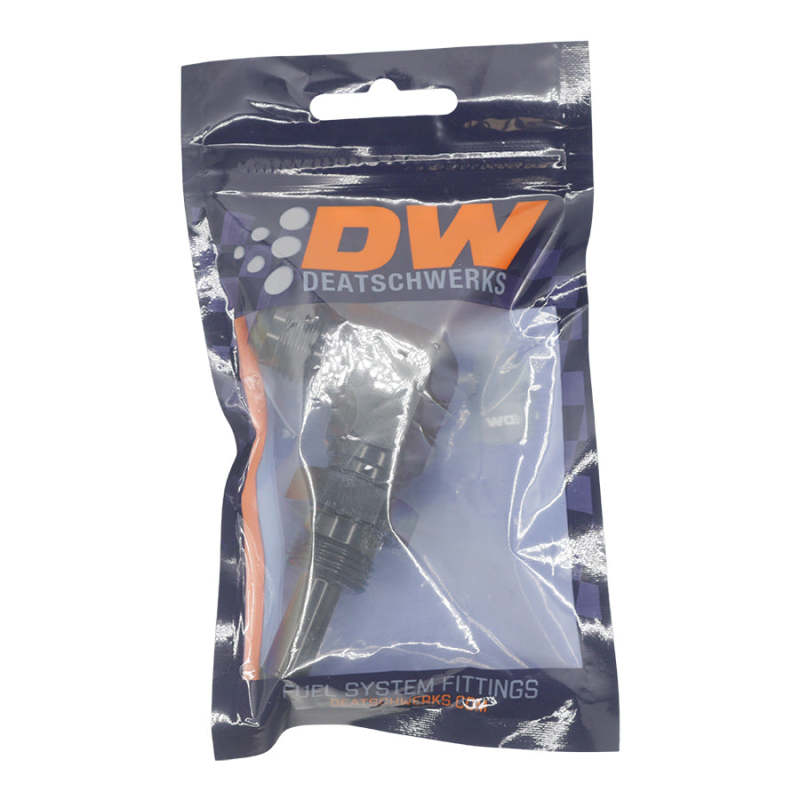 DeatschWerks 8AN Male Flare to Straight 3/8in Single Hose Barb - Anodized Matte Black - awdtuningtx