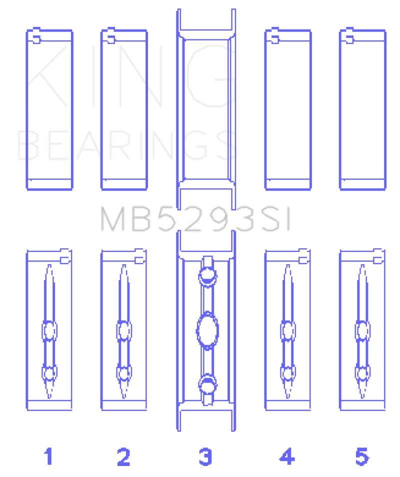 King GM 294/325/345/364CI 4.8/5.3/5.7/6.0L L20/LS1/LS2/LS4/LS6 (Size STD) Main Bearing Set - awdtuningtx