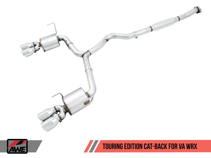 AWE Tuning 2015+ Subaru WRX VA Sedan Touring Edition Exhaust - Chrome Silver Tips (102mm) - awdtuningtx