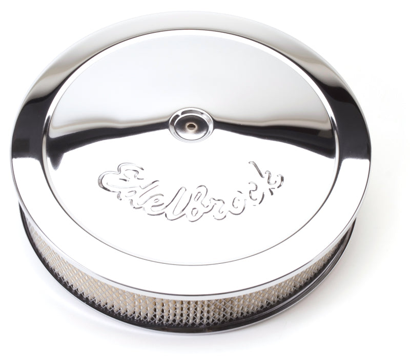 Edelbrock Air Cleaner Pro-Flo Series Round Steel Top Paper Element 14In Dia X 3 75In Dropped Base - awdtuningtx