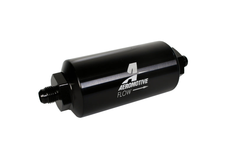 Aeromotive In-Line Filter - (AN-6 Male) 10 Micron Microglass Element Bright Dip Black Finish - awdtuningtx