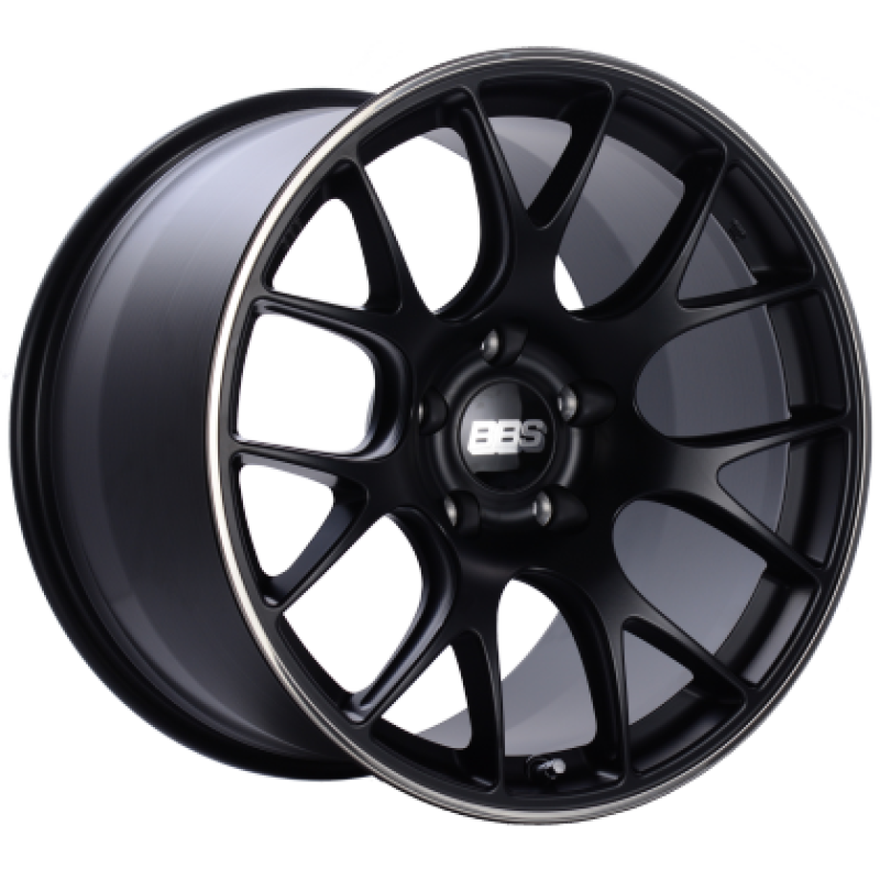 BBS CH-R 19x8.5 5x112 ET40 Satin Black Polished Rim Protector Wheel -82mm PFS/Clip Required - awdtuningtx
