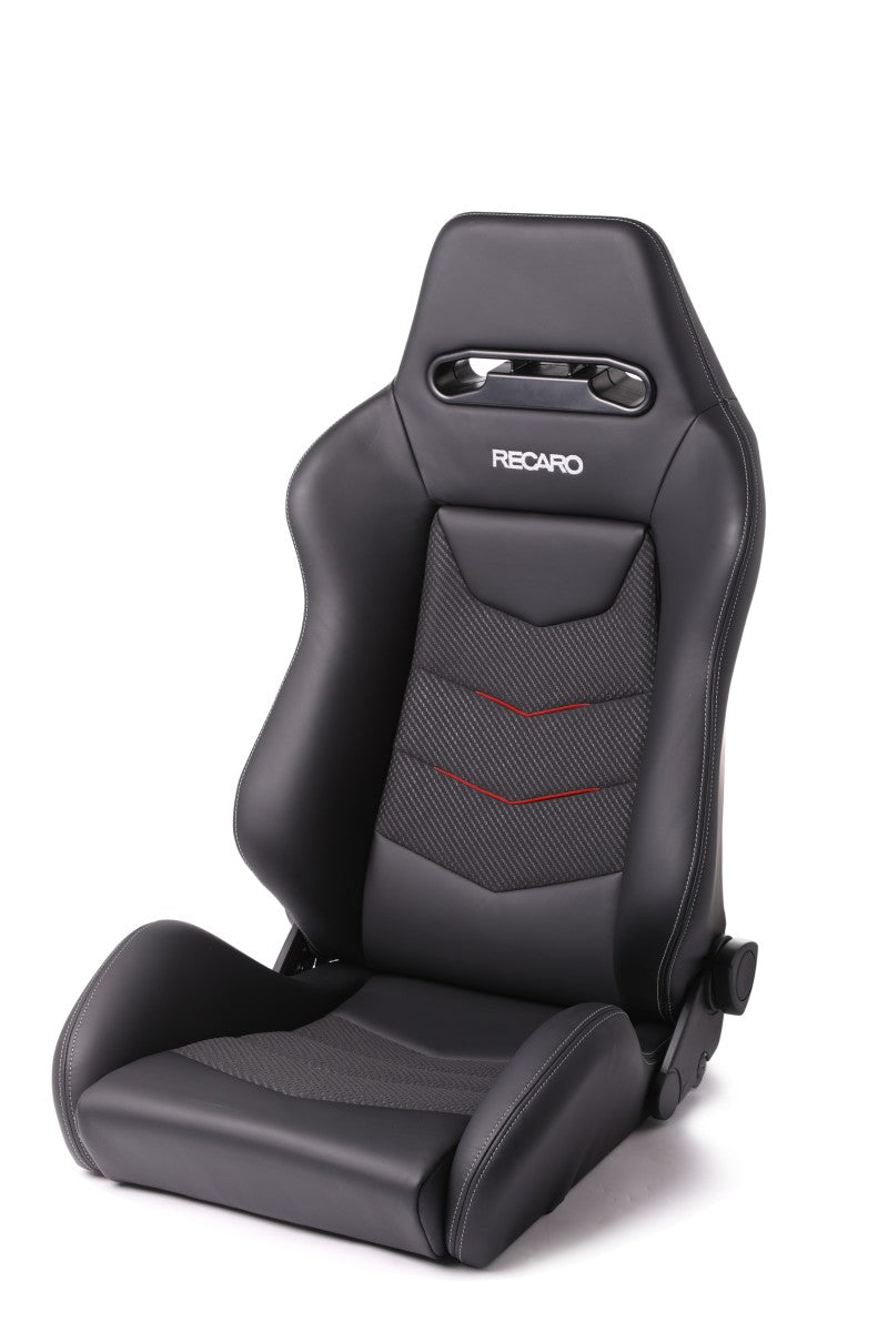 Recaro Speed V Driver Seat - Black Leather/Red Suede Accent - awdtuningtx