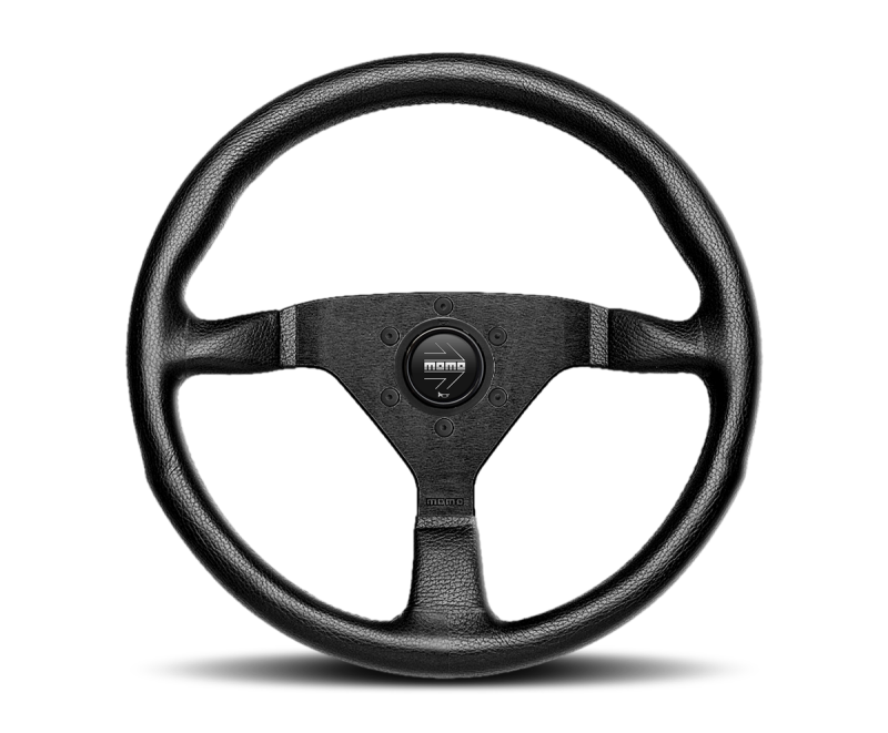 Momo Montecarlo Steering Wheel 320 mm - Black Leather/Black Stitch/Black Spokes - awdtuningtx