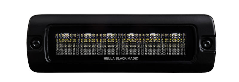 Hella Universal Black Magic 6 L.E.D. Flush Mount Mini Light Bar - Flood Beam - awdtuningtx