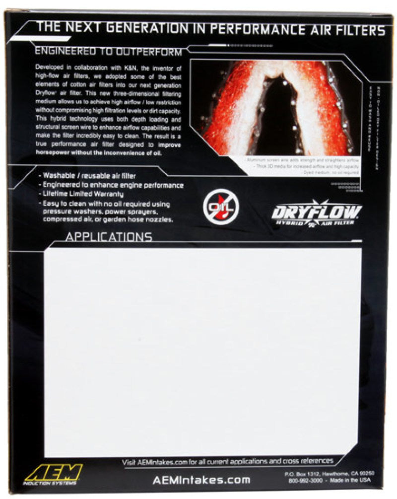 AEM 13-20 Nissan Sentra 1.8L DryFlow Air Filter - awdtuningtx