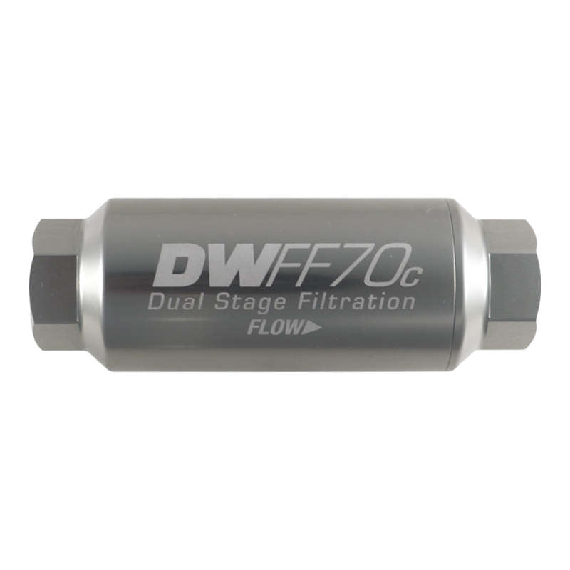 DeatschWerks 10AN Female 10 Micron 70mm Compact In-Line Fuel Filter Kit - awdtuningtx