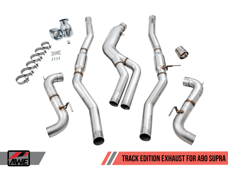 AWE Tuning 2020 Toyota Supra A90 Track Edition Exhaust - 5in Chrome Silver Tips - awdtuningtx