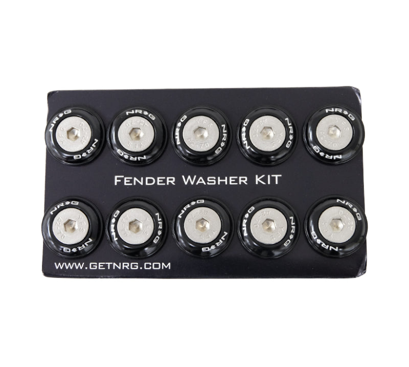 NRG Fender Washer Kit w/Rivets For Plastic (Black) - Set of 10 - awdtuningtx