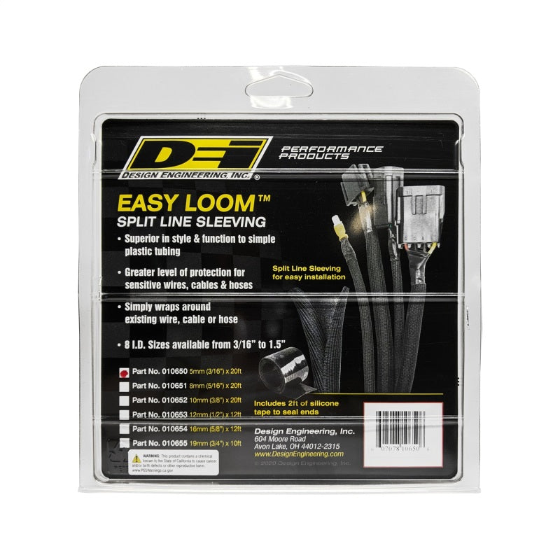 DEI Split Wire Sleeve Easy Loom 5mm-3/16in x 20 Black - awdtuningtx