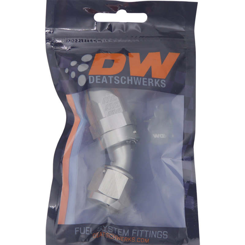 DeatschWerks 8AN Female Swivel 45-Degree Hose End PTFE (Incl. 1 Olive Insert) - awdtuningtx