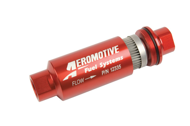 Aeromotive In-Line Filter - AN-10 size - 40 Micron SS Element - Red Anodize Finish - awdtuningtx