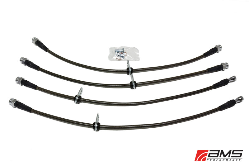 AMS Performance 08-15 Mitsubishi EVO X Stainless Steel Brake Lines (4 Lines) - awdtuningtx