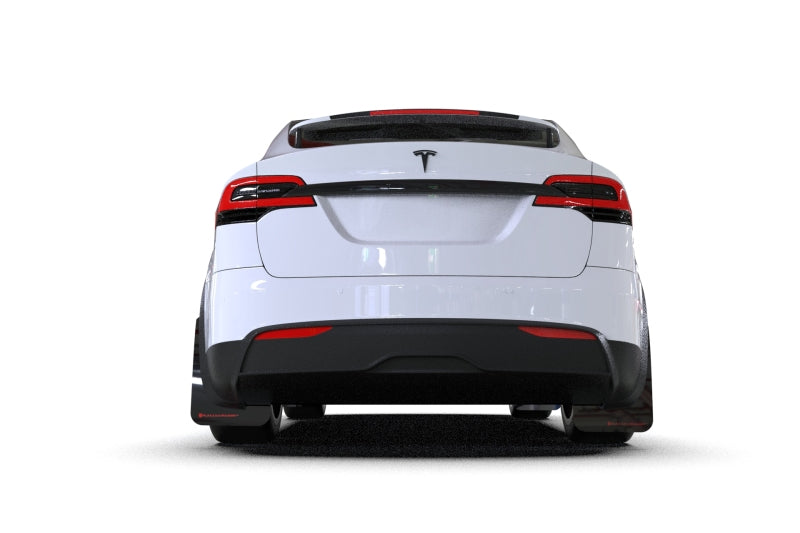 Rally Armor 2022 Tesla Model X/X Plaid Black UR Mud Flap - Metallic Black Logo - awdtuningtx