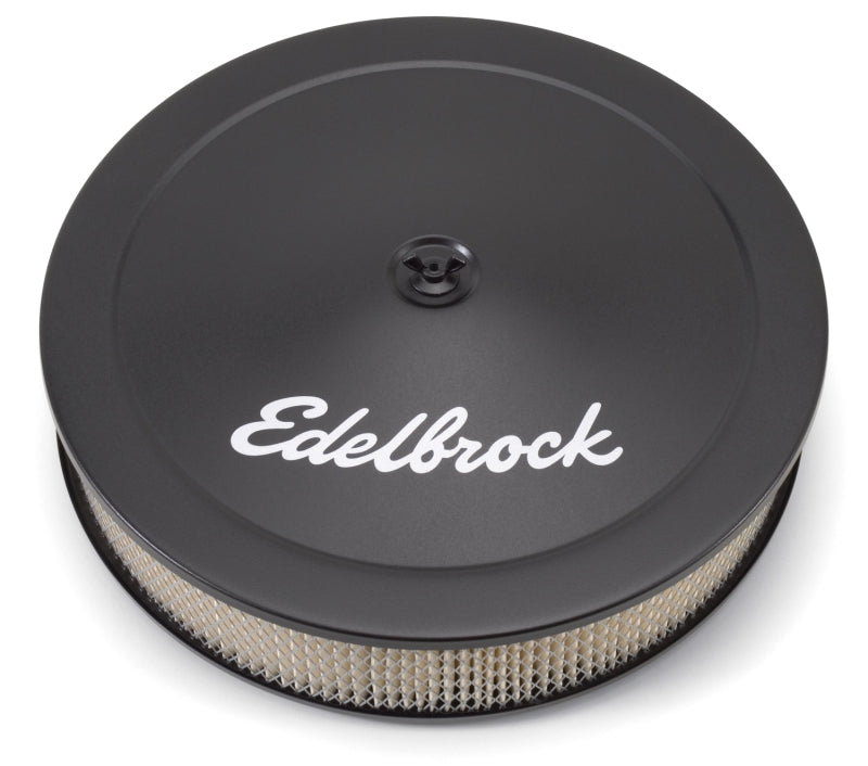 Edelbrock Air Cleaner Pro-Flo Series Round Steel Top Paper Element 14In Dia X 3 75In Dropped Base - awdtuningtx