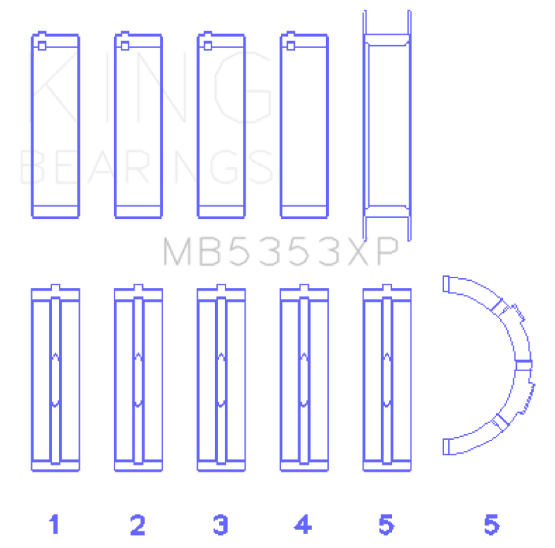 King Ford 281 4.6L SOHC 16V Performance Main Bearing Set - Size Standard - awdtuningtx