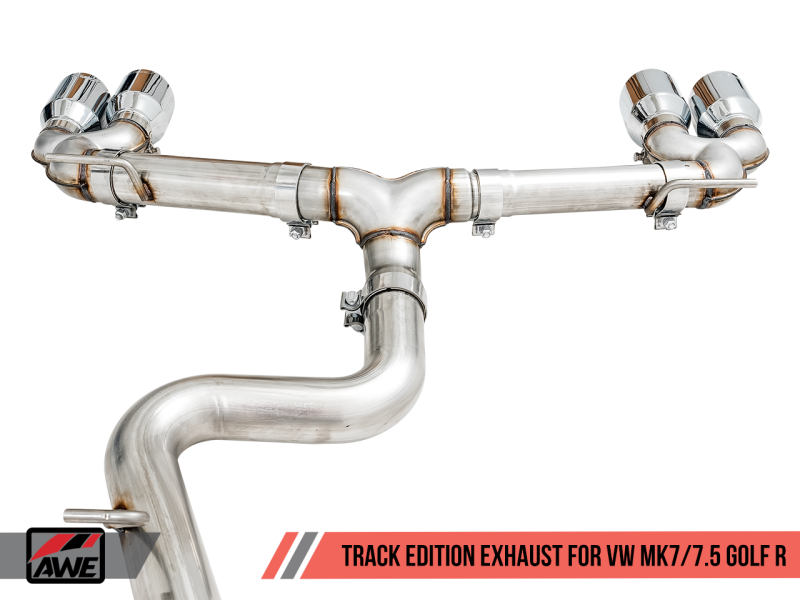 AWE Tuning Mk7 Golf R Track Edition Exhaust w/Chrome Silver Tips 102mm - awdtuningtx