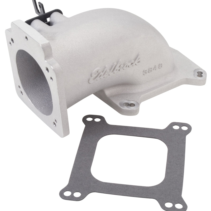 Edelbrock Low Profile Intake Elbow 90mm Throttle Body to Square-Bore Flange As-Cast Finish - awdtuningtx