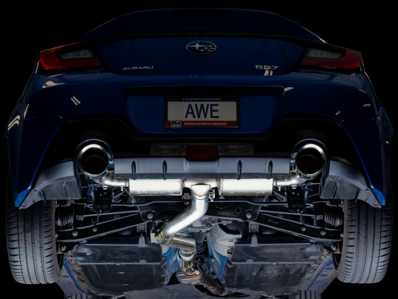 AWE Subaru BRZ/ Toyota GR86/ Toyota 86 Touring Edition Cat-Back Exhaust- Chrome Silver Tips - awdtuningtx