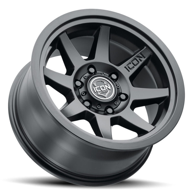 ICON Rebound 17x8.5 6x5.5 0mm Offset 4.75in BS 106.1mm Bore Satin Black Wheel - awdtuningtx