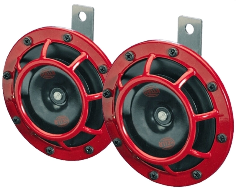 Hella Supertone Horn Kit 12V 300/500HZ Red (003399803 = 003399801) - awdtuningtx