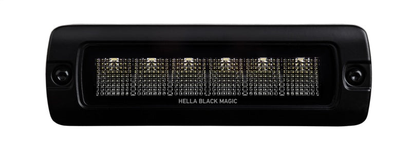 Hella Universal Black Magic 6 L.E.D. Flush Mount Mini Light Bar - Flood Beam - awdtuningtx