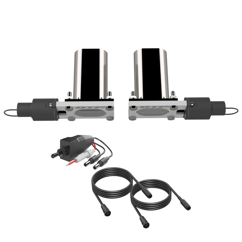 QTP Bolt-On QTEC Dual Low Profile Oval Electric Cutout Valves - Pair - awdtuningtx