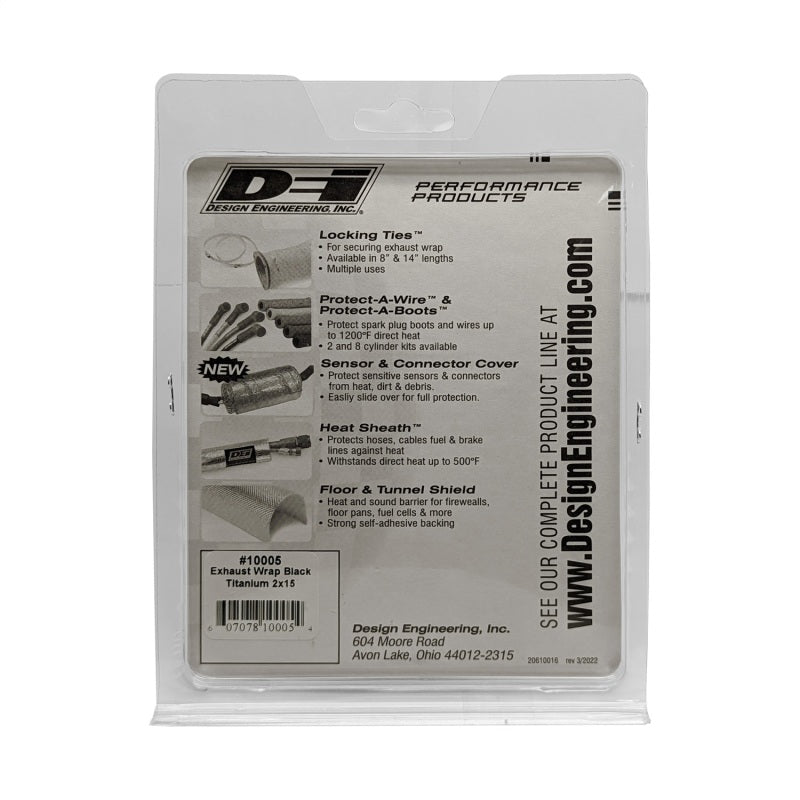 DEI Exhaust Wrap 2in x 15ft - Titanium - Black - awdtuningtx