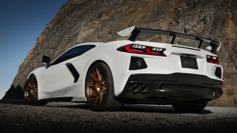 Borla 2020 Chevrolet Corvette C8 6.2 ATAK 3in Exhaust System Dual Round Rolled A/C Black Chrome Tips - awdtuningtx