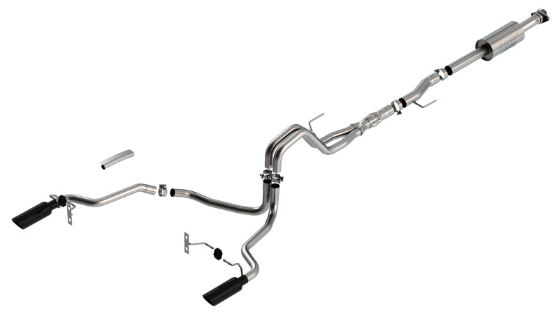 Borla F-150 2021 5.0L 4dr CC SB EC STB Lariat/KR/Platinm/LTD 3/2.25 SRE Cat-Back ATAK Black CHR Tips - awdtuningtx