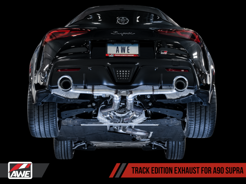 AWE Tuning 2020 Toyota Supra A90 Track Edition Exhaust - 5in Chrome Silver Tips - awdtuningtx