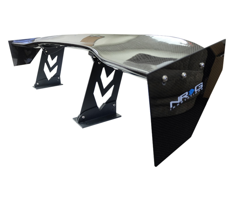 NRG Carbon Fiber Spoiler - Universal (59in.) NRG Logo Large End Plates - awdtuningtx