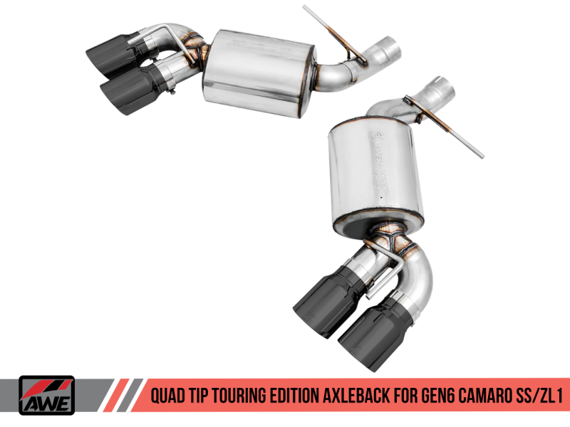 AWE Tuning 16-19 Chevrolet Camaro SS Axle-back Exhaust - Touring Edition (Quad Diamond Black Tips) - awdtuningtx