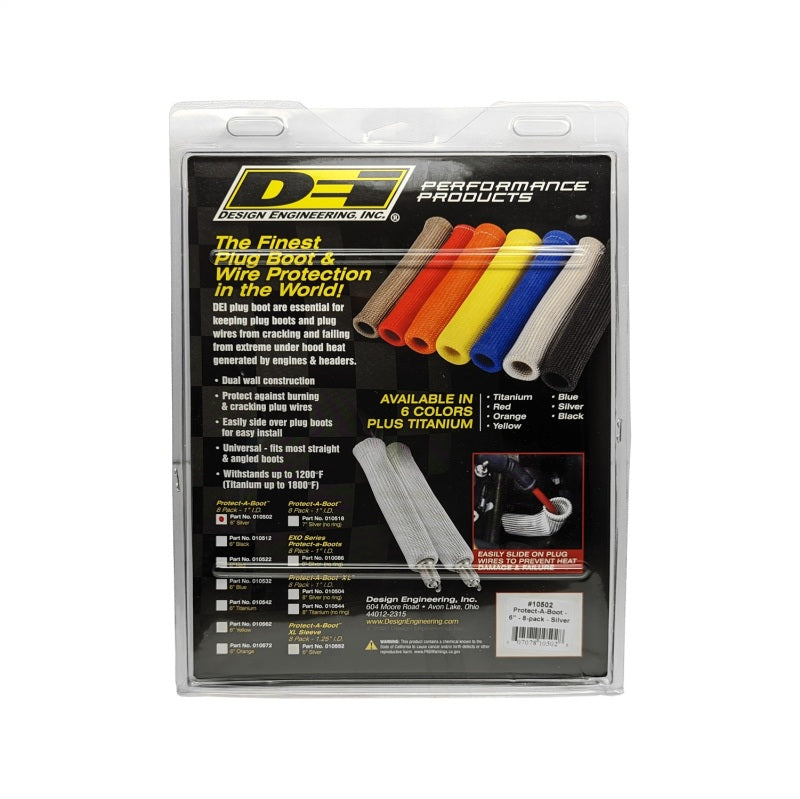 DEI Protect-A-Boot - 6in - 8-pack - Silver - awdtuningtx
