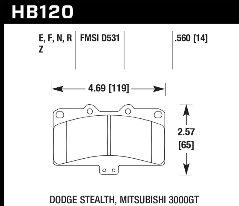 Hawk Mitsubishi 3000 GT VR4/ Dodge Stealth R/T 4WD HP+ Street Front Brake Pads - awdtuningtx