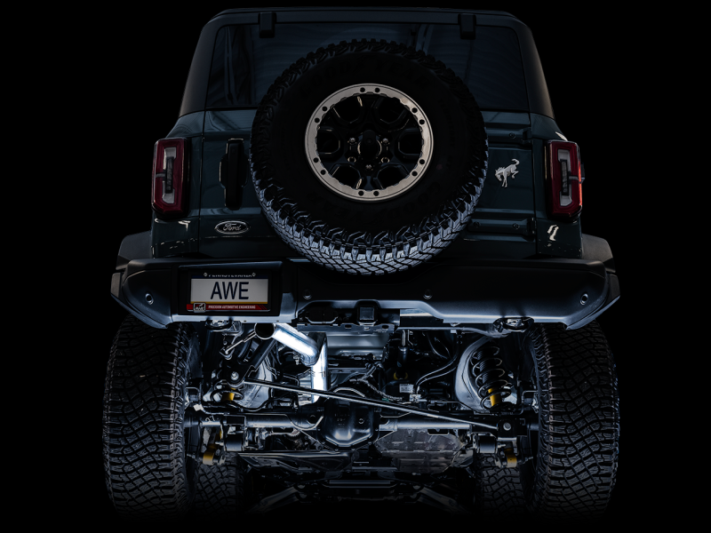 AWE Tuning 2021+ Ford Bronco 0FG Exhaust (No Tips) w/ Bash Guard - awdtuningtx