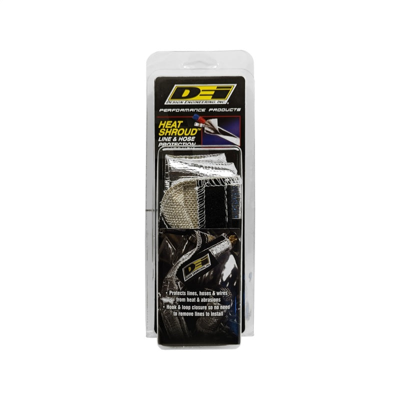 DEI Heat Shroud 1in I.D. x 3ft - Aluminized Sleeving - Hook and Loop Edge - awdtuningtx